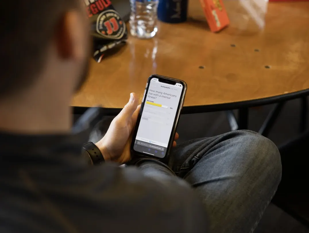 Person looking at a phone